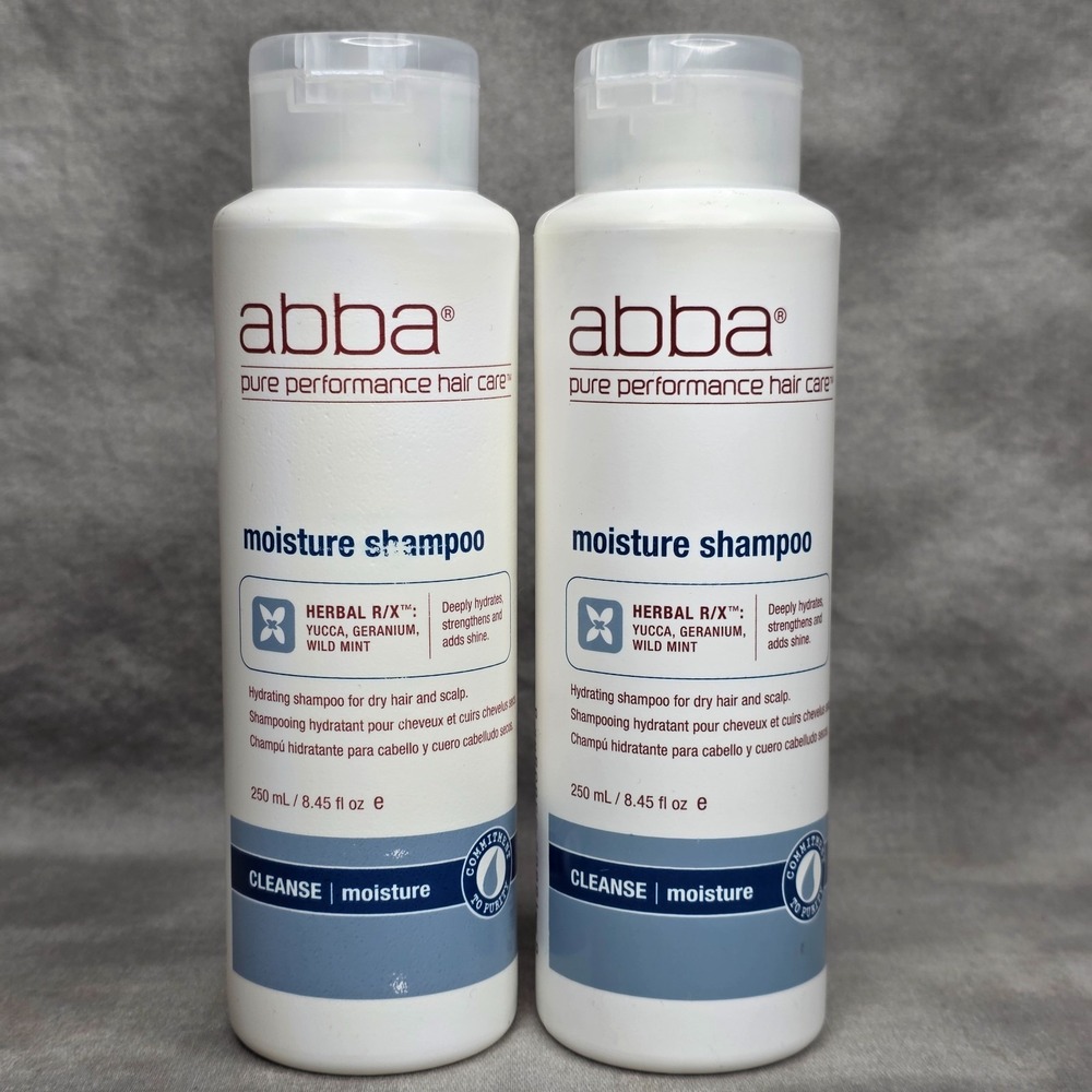 (X2) ABBA Moisture Shampoo 8.45 oz w/Yucca,‎ Wild Mint, Geranium